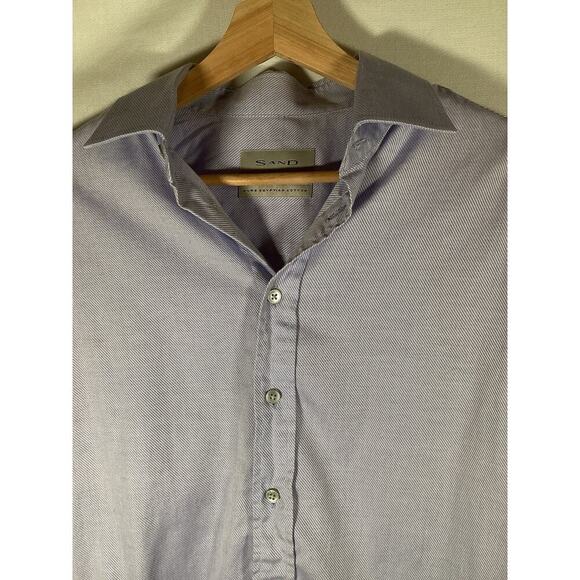 SAND Egyptian Cotton Soft Blue Dress Shirt Size 39 Casual Business Retail $159 - Picture 2 of 6